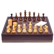 Renzo - Domus Leather Chess Set Brown
