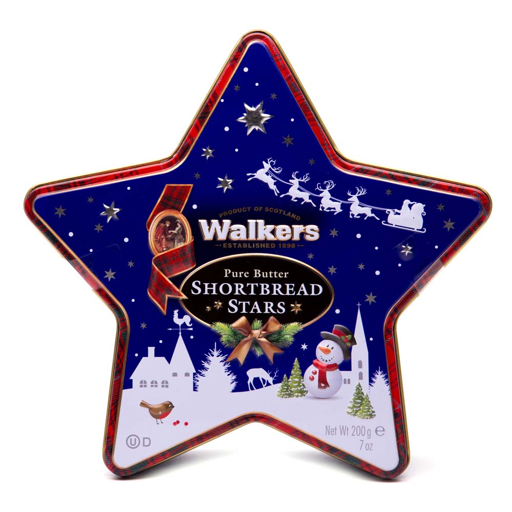 Walkers Pure Butter Shortbread Star Tin 200g Peter's of Kensington