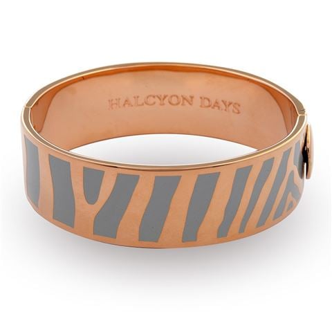 Halcyon Days - Zebra Bangle Grey & Rose Gold