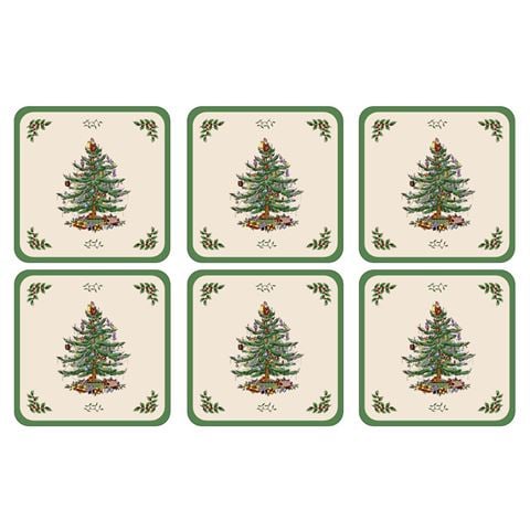Spode - Christmas Tree Coaster Set 6pce