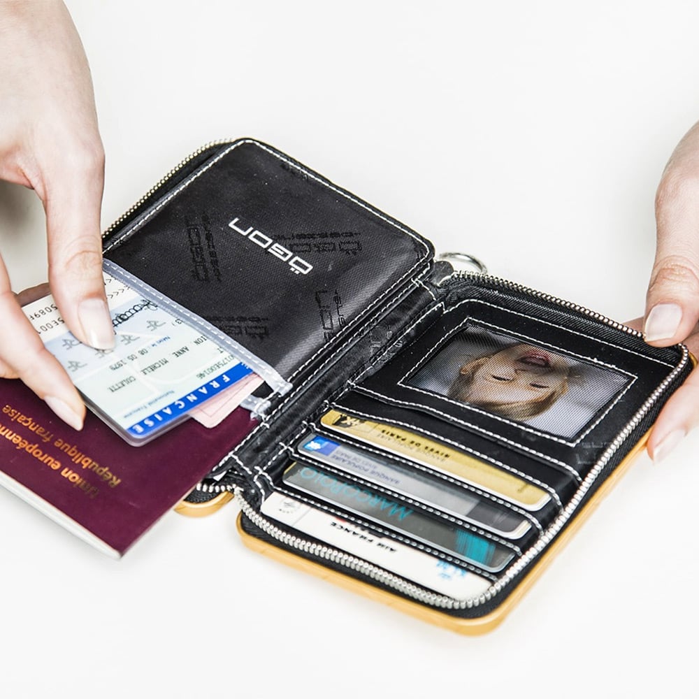 Ogon Quilted Rose Gold Aluminum Passport Wallet Peter's of Kensington