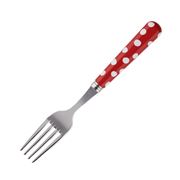 Sabre - White Dots Cake Fork Red