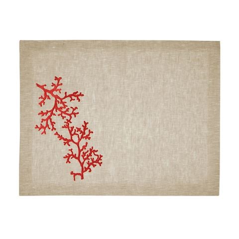 Serenk - Coral Placemat Natural & Orange 40x50cm