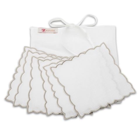 Serenk Ocean Linen Coaster Ecru Set 6pce - Peter's of Kensington