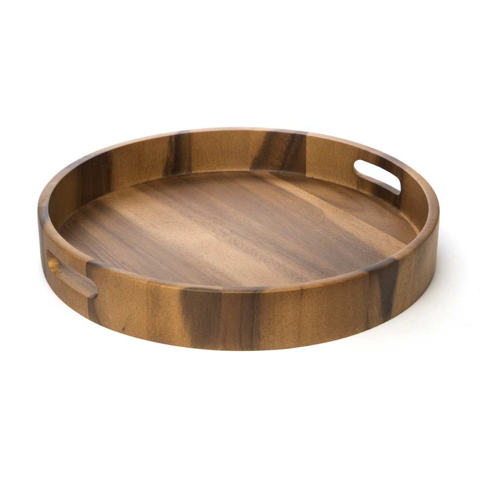 NEW Davis & Waddell Taste Acacia Wood Round Serving Tray 40cm