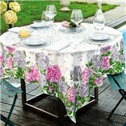 Beauville - Hortensias Tablecloth Pink & Grey 170x170cm