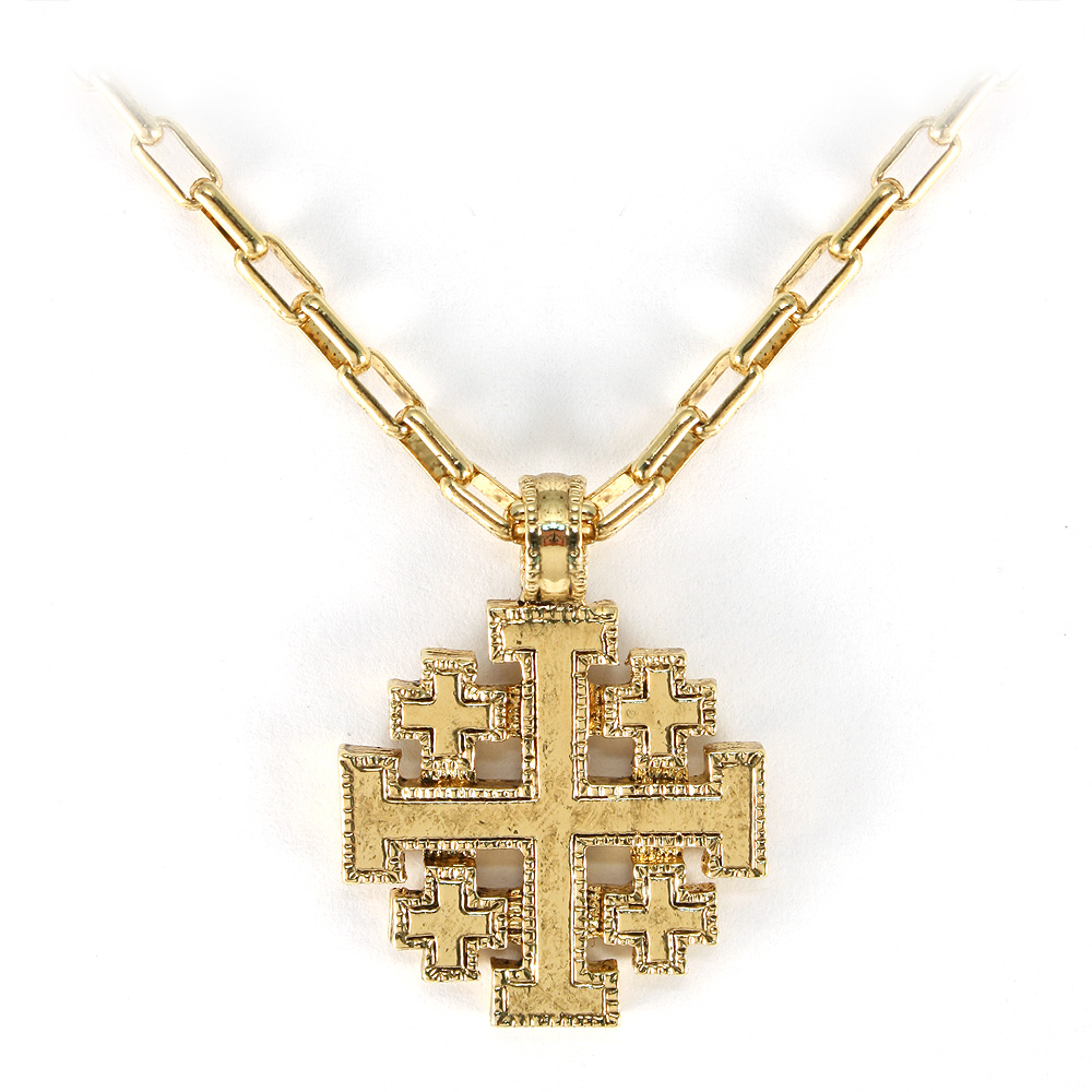 Vatican Library Collection - Gold Jerusalem Cross Necklace | Peter's of  Kensington