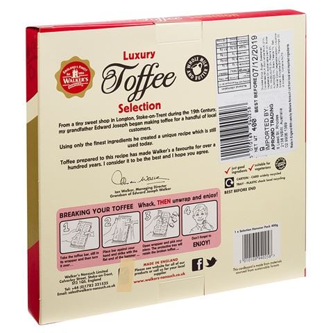 Walkers Chocolates - Luxury Toffee Selection 400g