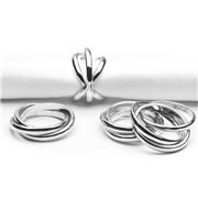 L'objet - Linked Rings Napkin Ring Silver Set 4pce