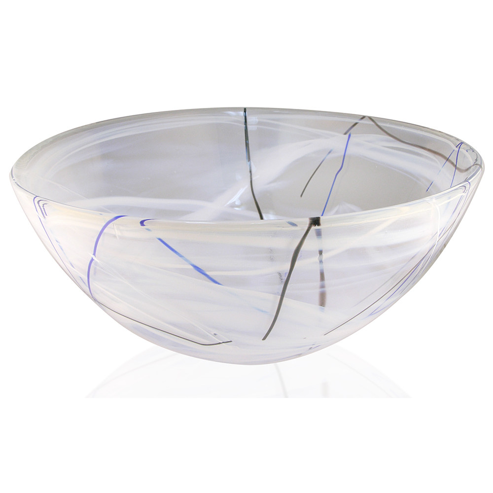 Kosta Boda Contrast Bowl Large White 35cm Peter's of Kensington