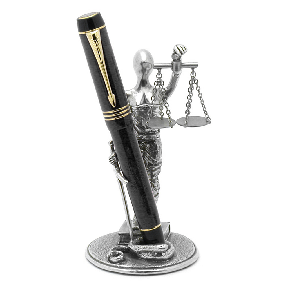 Jac Zagoory Scales of Justice Pen Holder Peter's of Kensington