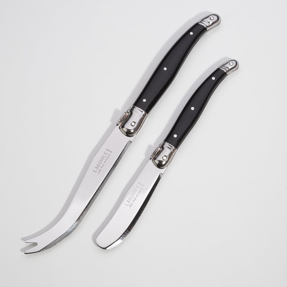 Laguiole Debutante Cheese Knife Black Set 2pce Peter's of Kensington