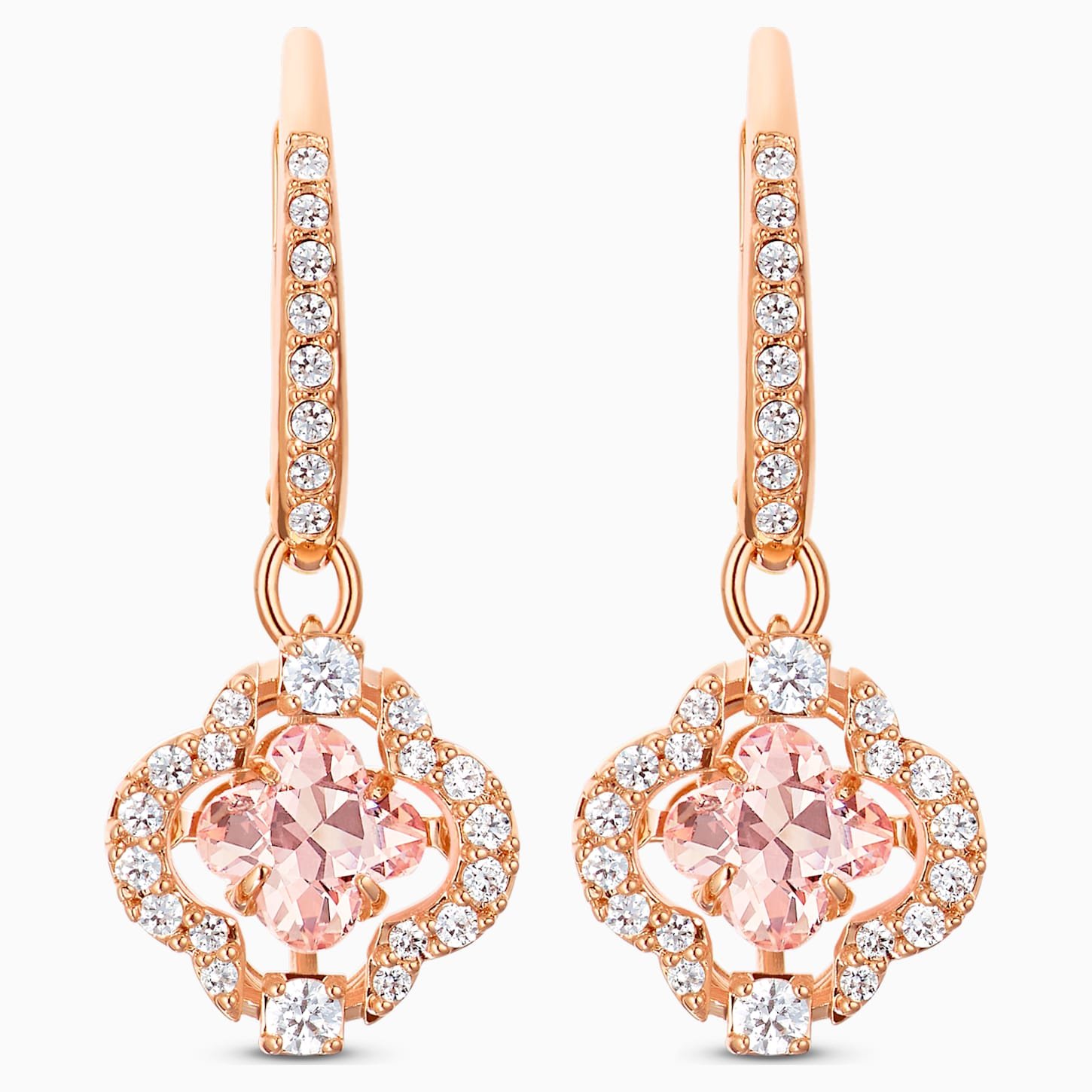 Swarovski - Sparkling Dance Clover Pierced Pink Earrings | Peter's of ...