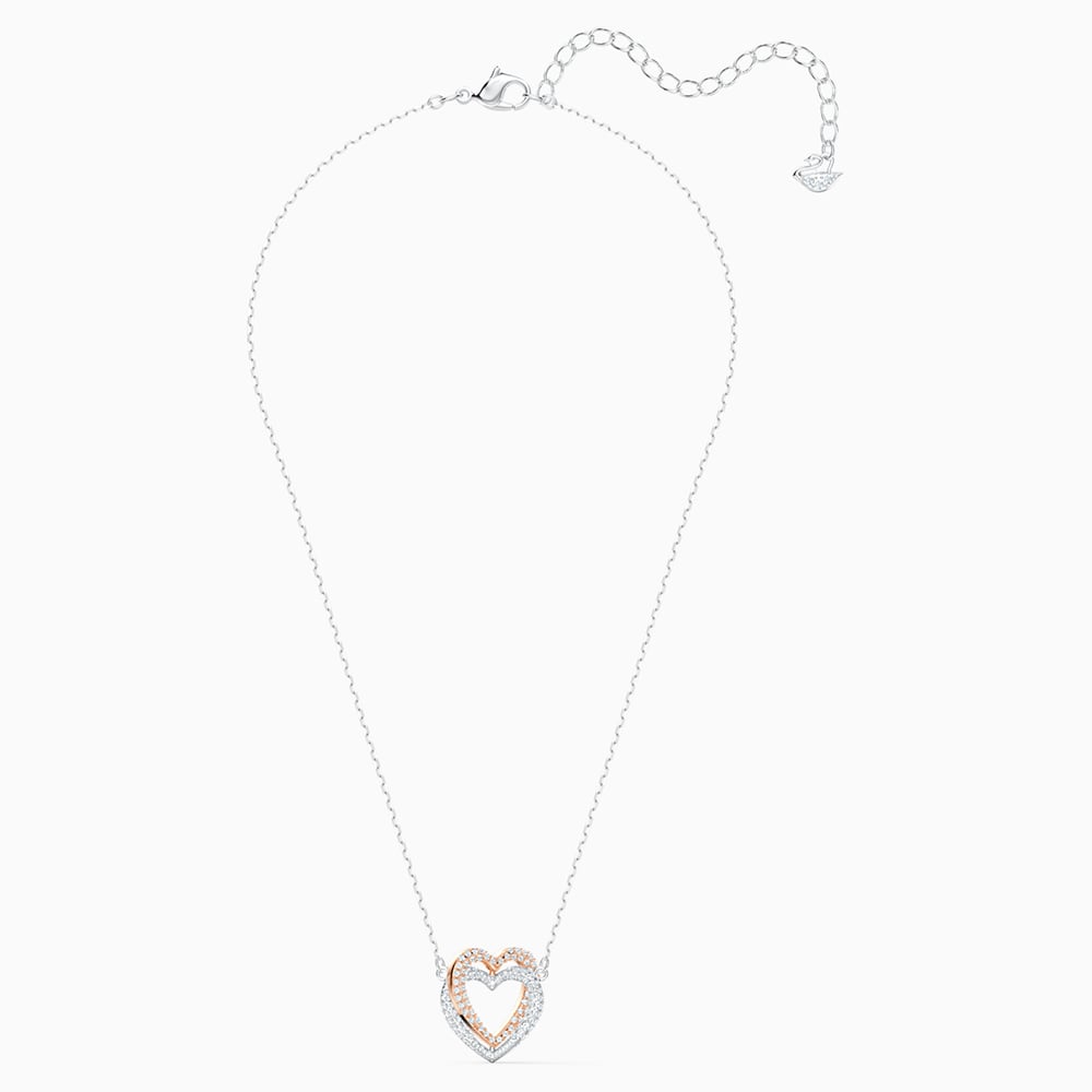 Swarovski - Infinity Necklace Double Heart Mixed Metal | Peter's of ...