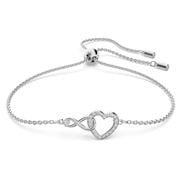 Swarovski - Infinity & Heart Bracelet Crystal Rhodium Plate