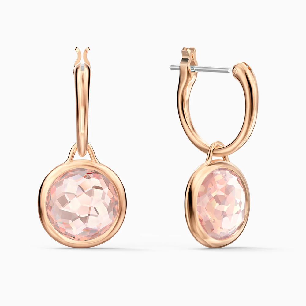 Swarovski Tahlia Pierced Earrings Mini Hoop Rose Gold Peter's of