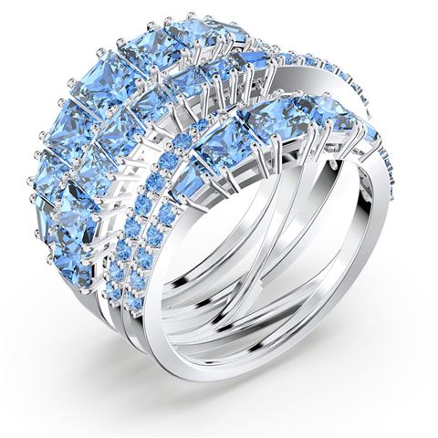 Swarovski - Twist Wrap Blue Rhodium Plated Ring | Peter's of Kensington