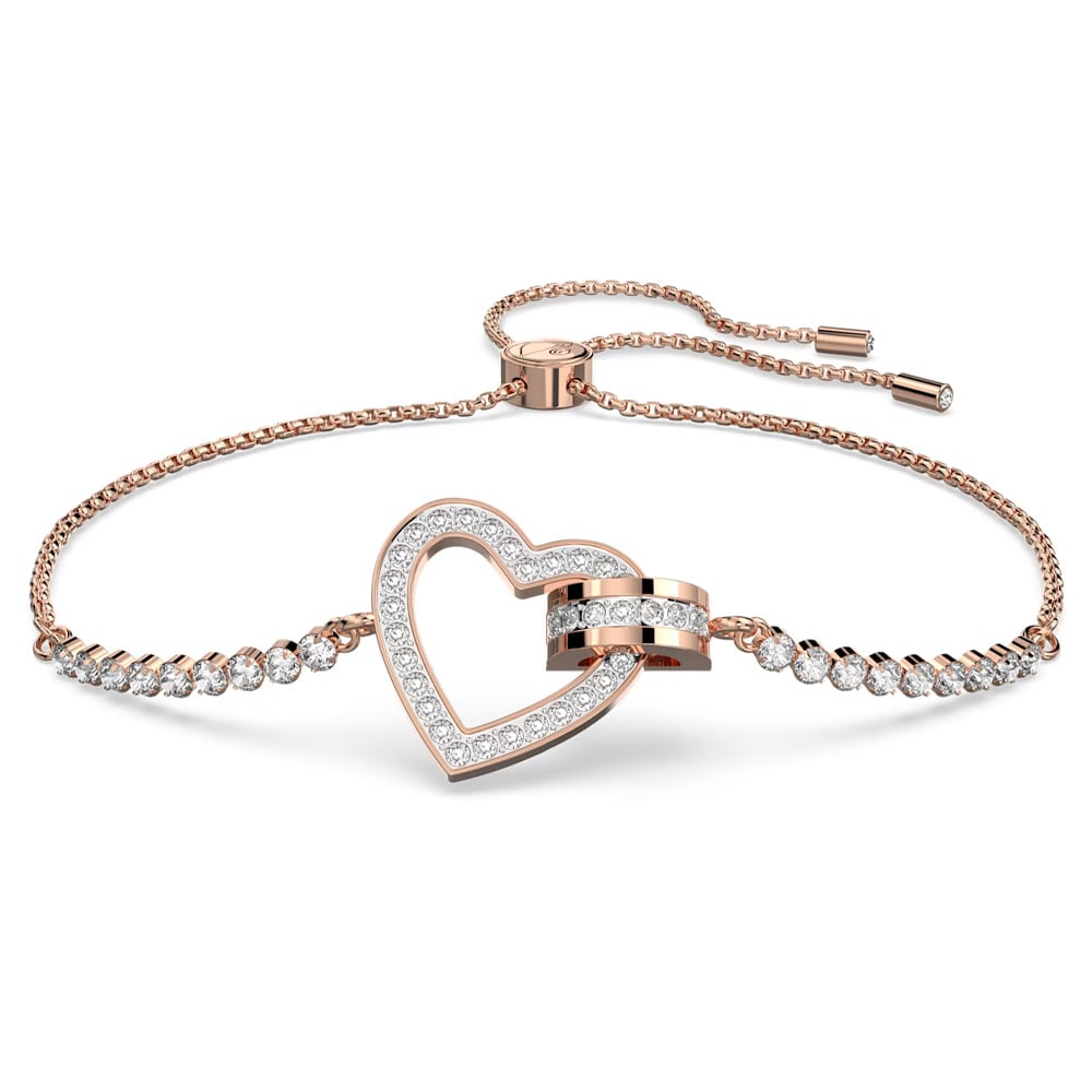 Swarovski Lovely Heart Bracelet W/Rose Gold Tone Plate