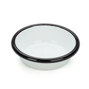 Falcon - Enamel Round Desert Dish White & Black 10cm