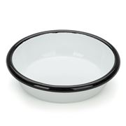 Falcon - Enamel Round Desert Dish White & Black 12cm