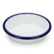 Falcon - Enamel Round Desert Dish White & Blue 12cm