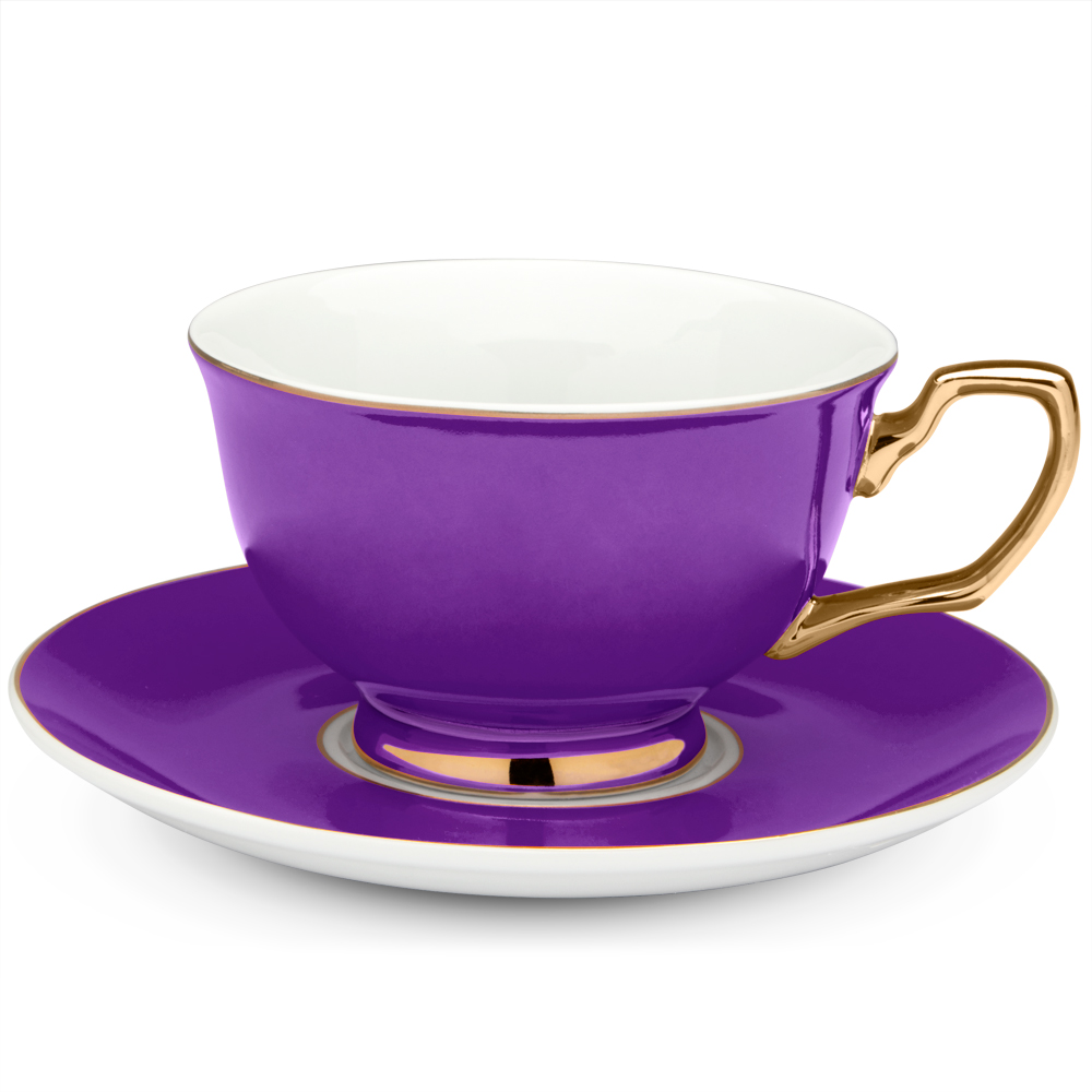 Cristina Re Signature Grape Teacup & Saucer Set
