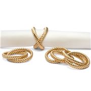 L'objet - Deco Twist Napkin Ring Gold Set 4pce