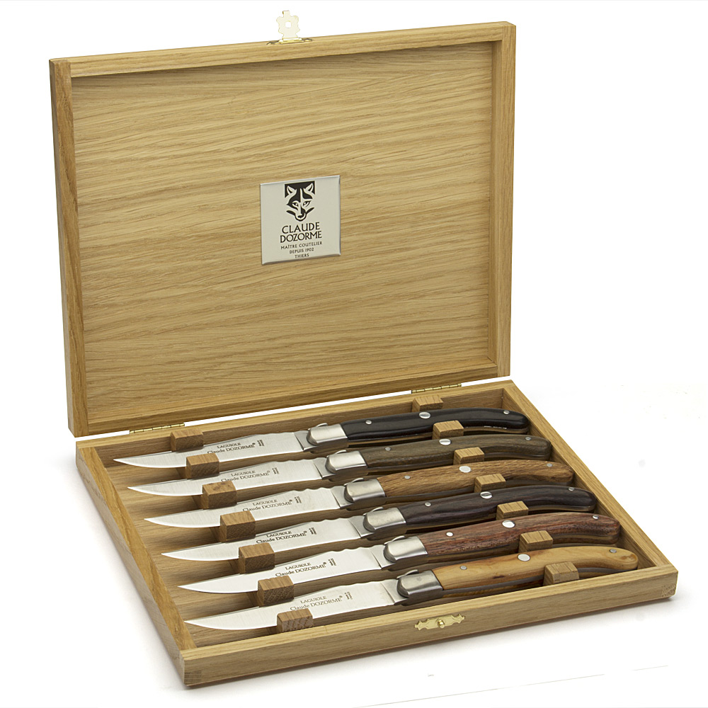 Claude Dozorme Steak Knife Mixed Woods Set 6pce Peter's of Kensington