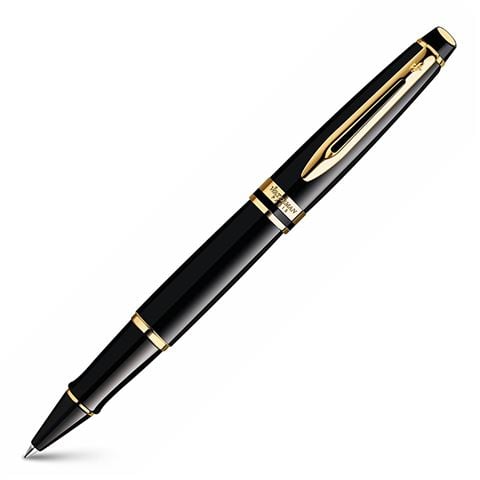Waterman - Expert Black Rollerball Pen with Gold Trim