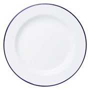 Falcon - Enamel Dinner Plate White & Blue 26cm
