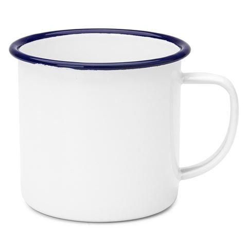 Falcon - Enamel Mug White & Blue 350ml