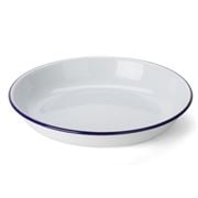 Falcon - Enamel Pasta Plate White & Blue 24cm