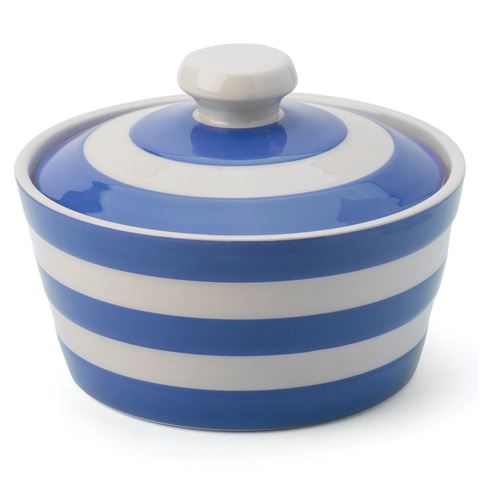 Cornishware Blue and White Stripe Stoneware Butter Dish 