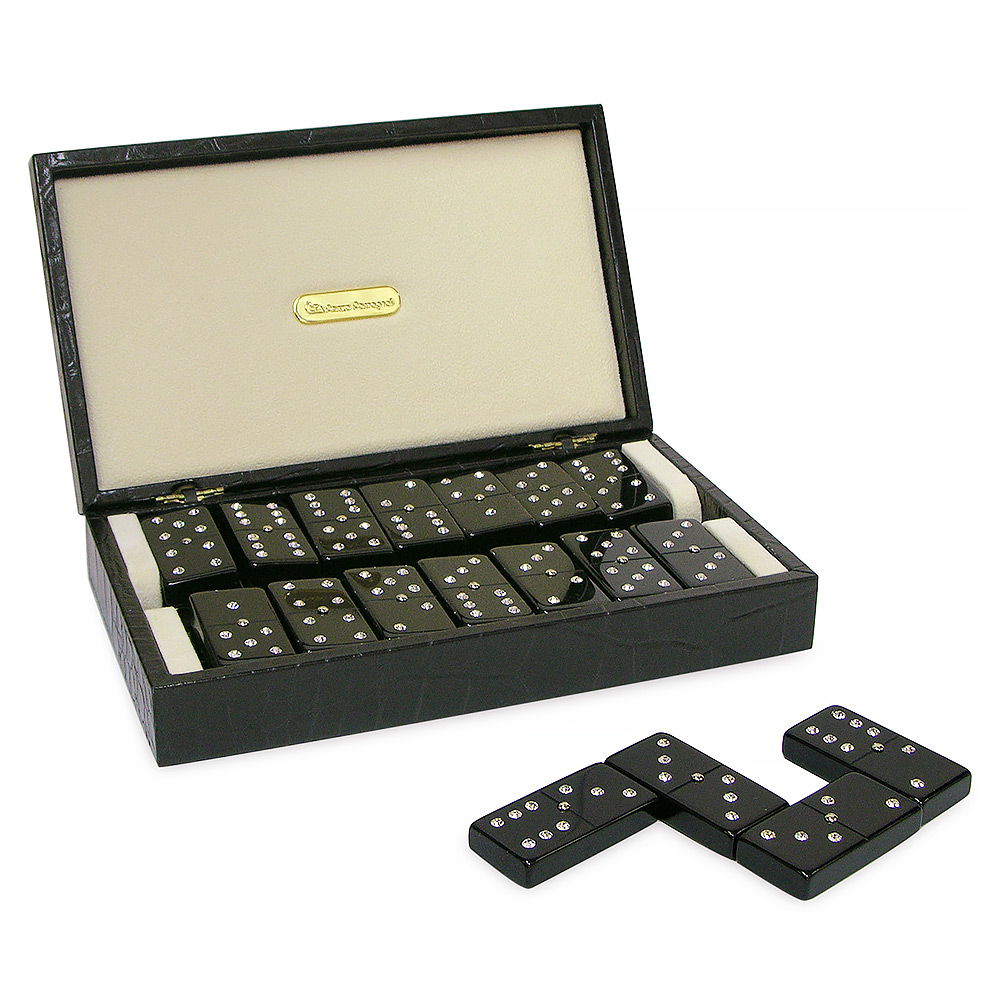 Renzo - Swarovski Crystal Domino Set in Leather Case | Peter's of ...