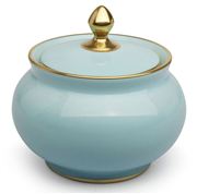 Limoges - Legle Pastel Blue Sugar Bowl Gold Rim