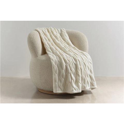 Bemboka - Angora Fine Merino Chunky Cable Throw Natural