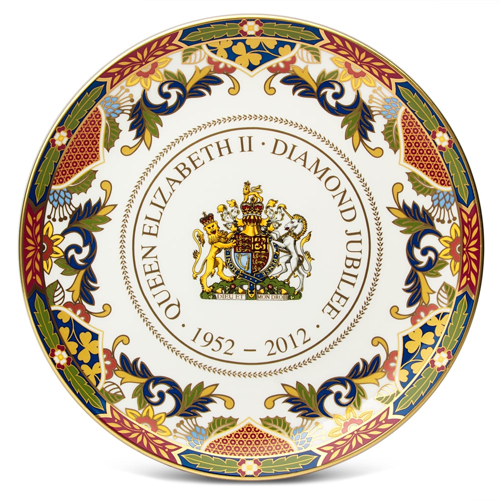 Royal Worcester Queen Diamond Jubilee Coupe Plate 21cm Peter's of
