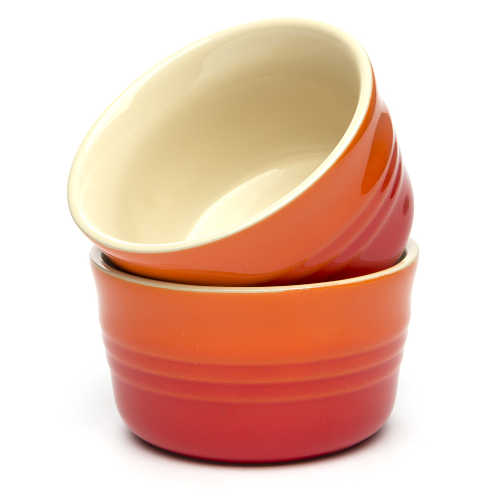 Le Creuset Stoneware Ramekin Volcanic Orange Set 2pce Peter's of