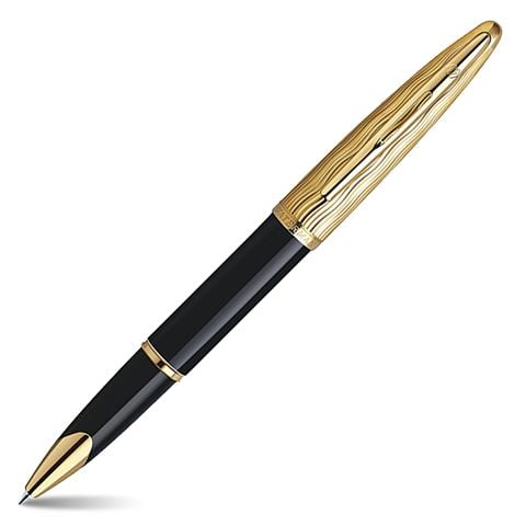 Waterman Carene Essential Black & Gold Rollerball Pen - Peter's of Kensington