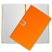 Pantone - Flame Orange Large Grid Elastic Band Notebook