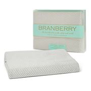 Branberry - Herringbone Cot Blanket Grey & White
