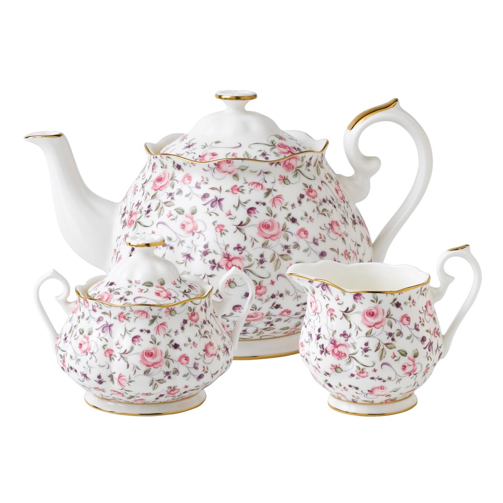 Royal Albert Rose Confetti Teapot Set 3pce Peter's of