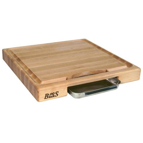 Boos Maple Chopping Board with Pan 46x46cm - Peter's of Kensington