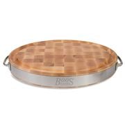 Boos - Maple Board Round with Stainless Steel Band 39cm